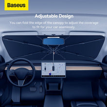 Заредете изображение във визуализатора на галерията – BASEUS CoolRide Doubled-Layered Windshield Sun Shade Umbrella Pro Large Cluster Black C20656100111-01
