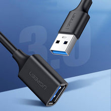 Заредете изображение във визуализатора на галерията – Ugreen USB-A (male) - USB-A (female) adapter extension cable USB 3.0 5Gb/s 0.5m black (US129)
