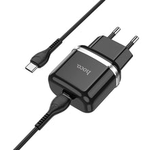 Заредете изображение във визуализатора на галерията – Hoco charger type c pd20w fast charge victorious with cable for type c n24 black
