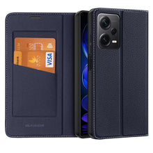 Заредете изображение във визуализатора на галерията – Dux Ducis Skin X2 Case for Xiaomi Redmi Note 12 Flip Wallet Stand Blue
