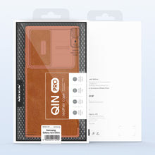 Заредете изображение във визуализатора на галерията – Nillkin Qin Leather Pro Case for Samsung Galaxy S23 Ultra Cover with Flip Camera Cover Black
