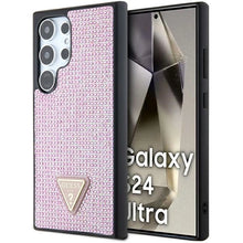 Заредете изображение във визуализатора на галерията – Guess Rhinestone Triangle case for Samsung Galaxy S24 Ultra - pink
