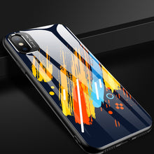 Заредете изображение във визуализатора на галерията – Color Glass Case Durable Cover with Tempered Glass Back and camera cover iPhone XS / iPhone X pattern 1
