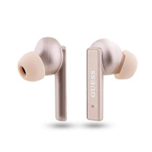 Заредете изображение във визуализатора на галерията – Guess GUTWSSU20ALEGP TWS Bluetooth Earphones + Dock Rose Gold/Rose Gold Printed Logo
