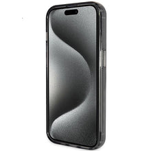 Заредете изображение във визуализатора на галерията – Guess Ring Stand Script Glitter MagSafe case for iPhone 13 / 14 / 15 - black
