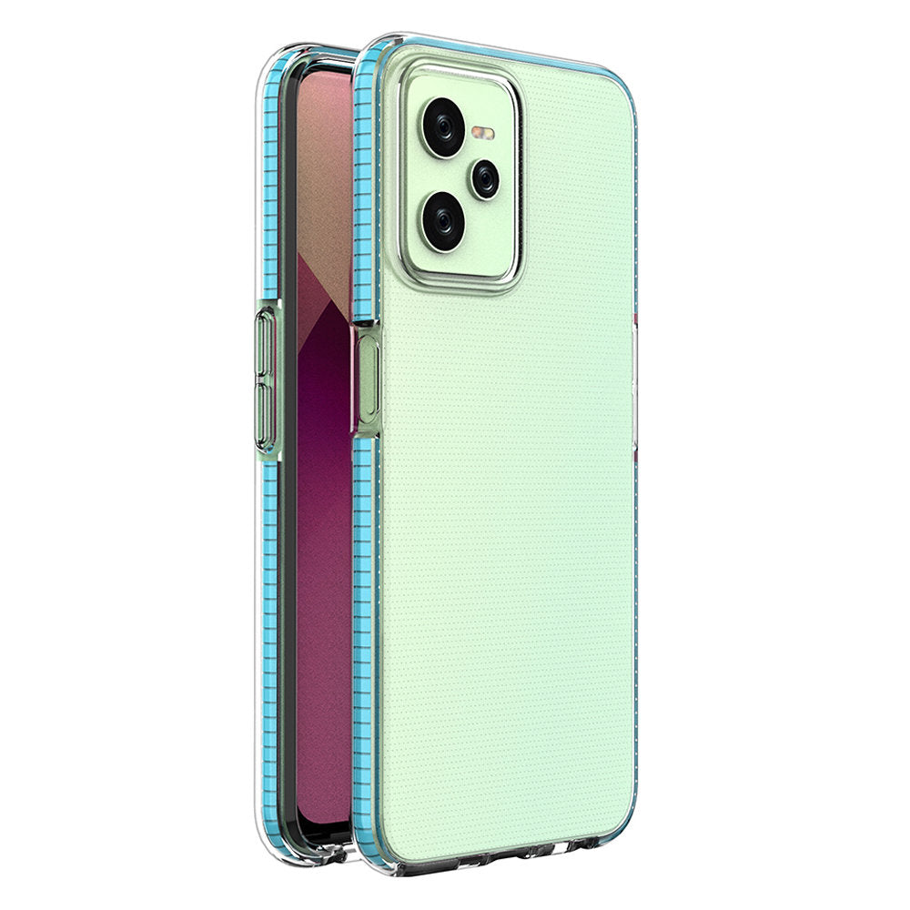 Spring Case for Realme C35 silicone cover with frame light blue