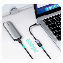 Заредете изображение във визуализатора на галерията – USB C (male) - USB (female) 3.0 OTG cable 0.15m Ugreen US378 - black
