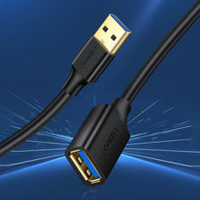 Заредете изображение във визуализатора на галерията – Ugreen USB-A (male) - USB-A (female) adapter extension cable USB 3.0 5Gb/s 0.5m black (US129)
