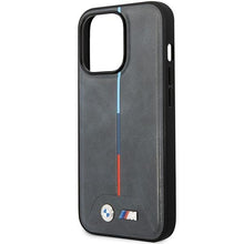 Заредете изображение във визуализатора на галерията – Case BMW BMHCP14L22PVTA iPhone 14 Pro 6.1" Grey/Grey Quilted Tricolor
