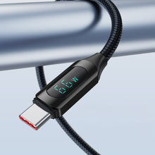 Заредете изображение във визуализатора на галерията – Wozinsky WUACC2 USB A - USB C Cable with Display 66W 6A 2m - Black
