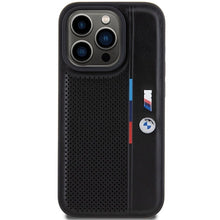 Заредете изображение във визуализатора на галерията – BMW Perforated Tricolor Line case for iPhone 15 Pro - black
