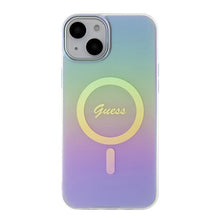 Заредете изображение във визуализатора на галерията – Original Case GUESS IML Iridescent Magsafe hardcase GUHMP15SHITSU for Iphone 15 purple
