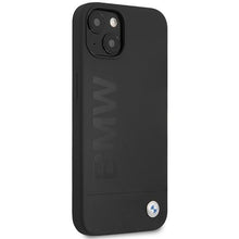 Заредете изображение във визуализатора на галерията – Case BMW BMHCP13MSLBLBK iPhone 13 6.1" black/black hardcase Silicone Signature Logo
