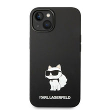 Заредете изображение във визуализатора на галерията – Karl Lagerfeld KLHMP14MSNCHBCK iPhone 14 Plus 6.7" hardcase black/black Silicone Choupette MagSafe
