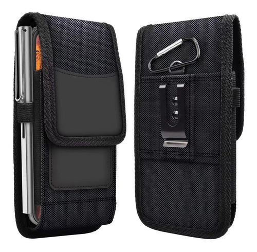 Horizontal belt holster oxford - model 4 - for iphone 13 pro max / samsung s21 ultra / xiaomi 12 ultra - TopMag