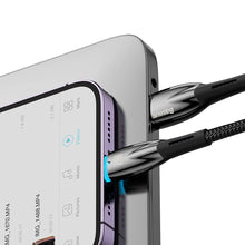 Заредете изображение във визуализатора на галерията – Baseus Glimmer Series cable with fast charging USB-A - Lightning 480Mb/s 2.4A 1m black
