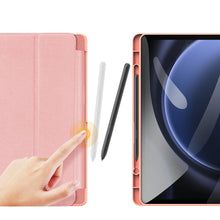 Заредете изображение във визуализатора на галерията – Dux Ducis Domo eco-leather case with stand for Samsung Tab S9 FE+ - pink
