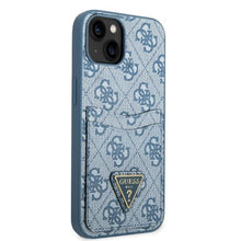 Заредете изображение във визуализатора на галерията – Guess GUHCP13SP4TPB iPhone 13 mini 5.4" blue/blue hardcase 4G Triangle Logo Cardslot
