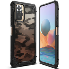 Заредете изображение във визуализатора на галерията – Ringke Fusion X Design durable PC Case with TPU Bumper for Xiaomi Redmi Note 10 Pro Camo Black (XDXI0023) - TopMag
