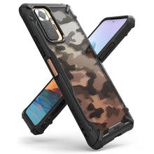 Заредете изображение във визуализатора на галерията – Ringke Fusion X Design durable PC Case with TPU Bumper for Xiaomi Redmi Note 10 Pro Camo Black (XDXI0023) - TopMag

