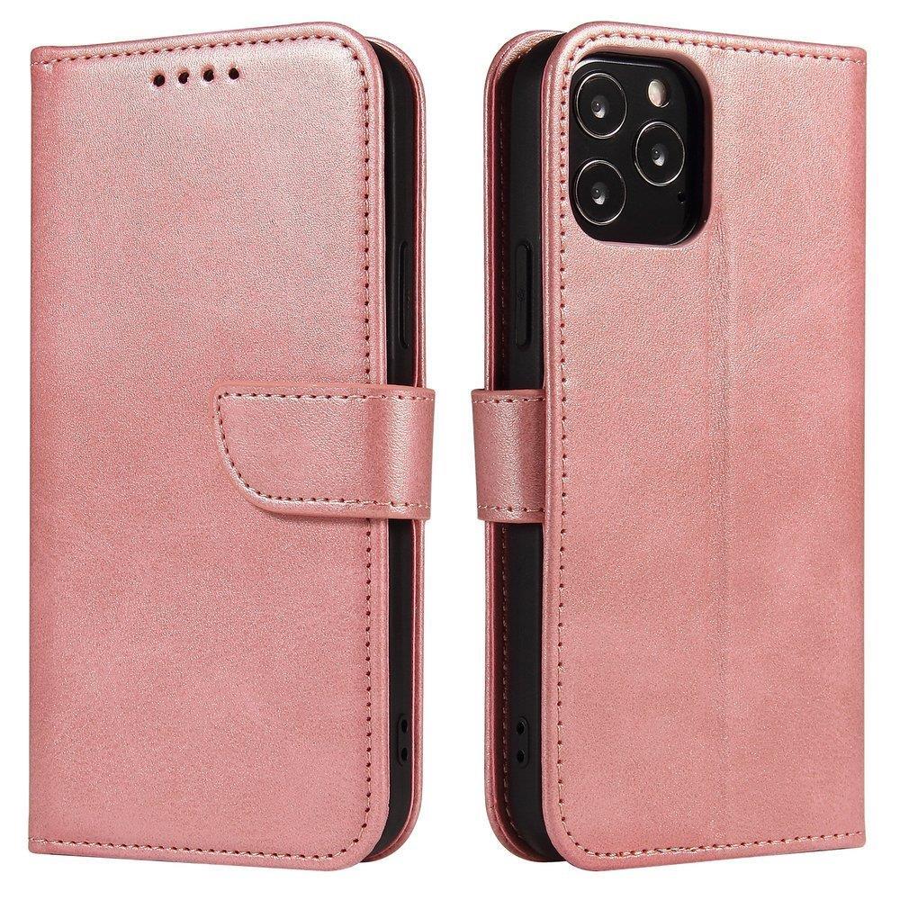 Magnet Case elegant bookcase type case with kickstand for Samsung Galaxy A11 / M11 pink - TopMag