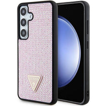 Заредете изображение във визуализатора на галерията – Guess Rhinestone Triangle case for Samsung Galaxy S24 - pink
