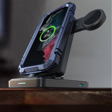 Заредете изображение във визуализатора на галерията – Joyroom JR-WQS01 Samsung Galaxy USB-C 4in1 charging station foldable - black
