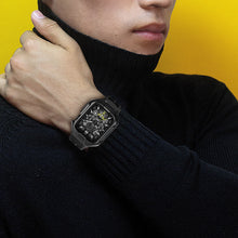 Заредете изображение във визуализатора на галерията – Kingxbar CYF136 2in1 Rugged Case for Apple Watch SE, 6, 5, 4 (44 mm) Stainless Steel with Strap Black
