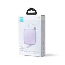 Заредете изображение във визуализатора на галерията – Joyroom powerbank 10000mAh Jelly Series 22.5W with built-in USB C cable purple (JR-L002)

