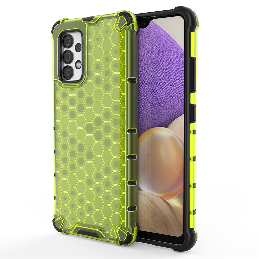 Honeycomb Case armor cover with TPU Bumper for Samsung Galaxy A32 4G green - TopMag