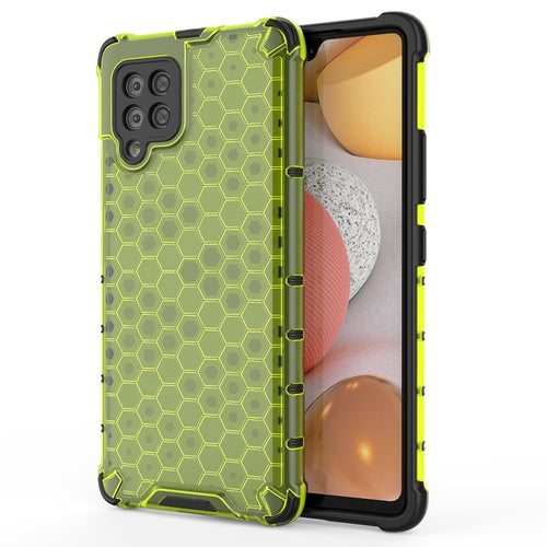 Honeycomb Case armor cover with TPU Bumper for Samsung Galaxy A42 5G green - TopMag