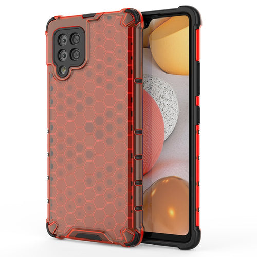 Honeycomb Case armor cover with TPU Bumper for Samsung Galaxy A42 5G red - TopMag