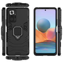 Заредете изображение във визуализатора на галерията – Ring Armor Case Kickstand Tough Rugged Cover for Xiaomi Redmi Note 10 Pro black - TopMag

