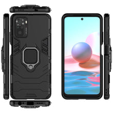 Заредете изображение във визуализатора на галерията – Ring Armor Case Kickstand Tough Rugged Cover for Xiaomi Redmi Note 10 / Redmi Note 10S black - TopMag

