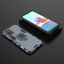 Заредете изображение във визуализатора на галерията – Ring Armor Case Kickstand Tough Rugged Cover for Xiaomi Redmi Note 10 / Redmi Note 10S blue - TopMag
