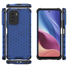 Заредете изображение във визуализатора на галерията – Honeycomb Case armor cover with TPU Bumper for Xiaomi Redmi K40 Pro+ / K40 Pro / K40 / Poco F3 blue - TopMag
