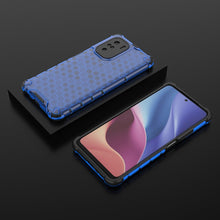 Заредете изображение във визуализатора на галерията – Honeycomb Case armor cover with TPU Bumper for Xiaomi Redmi K40 Pro+ / K40 Pro / K40 / Poco F3 blue - TopMag
