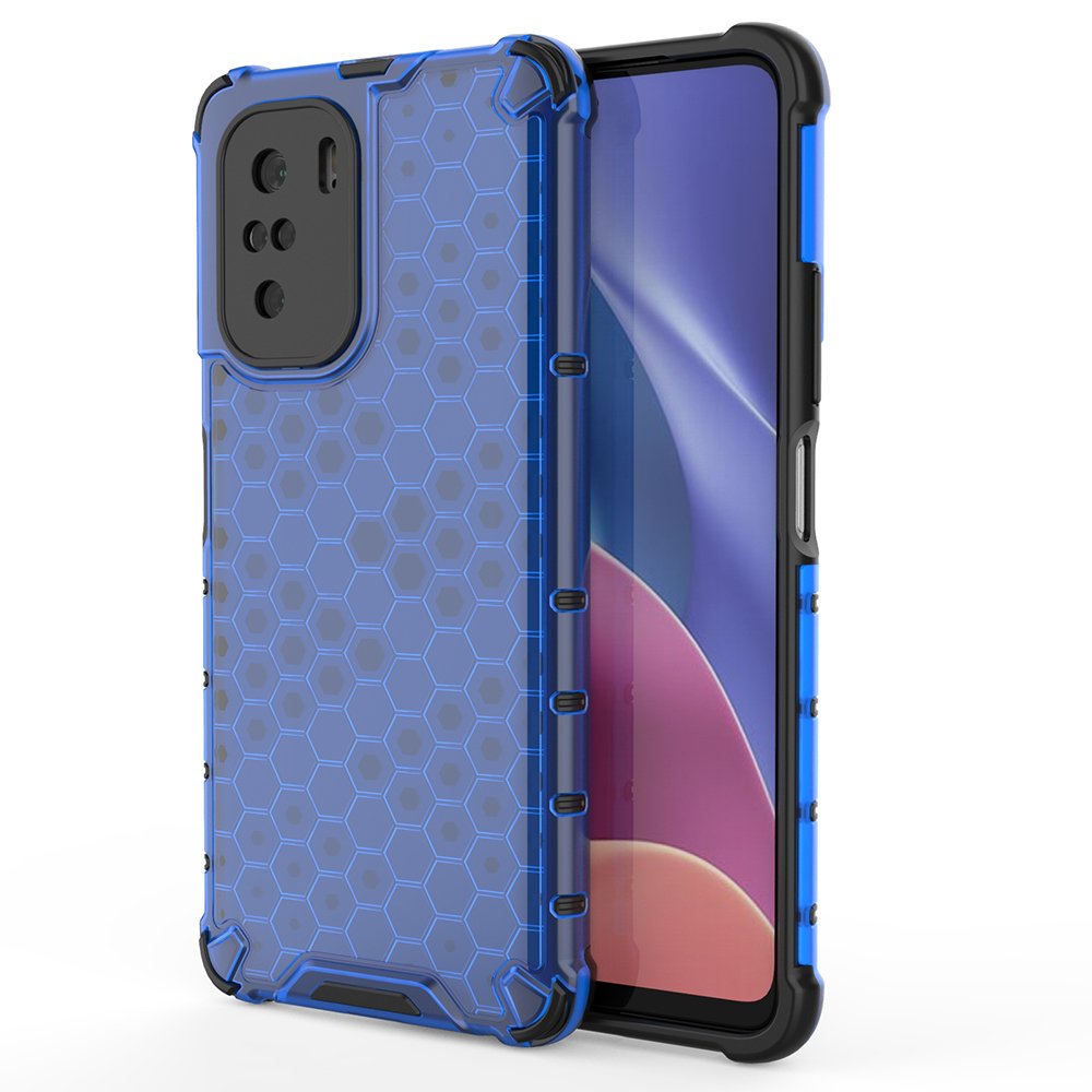 Honeycomb Case armor cover with TPU Bumper for Xiaomi Redmi K40 Pro+ / K40 Pro / K40 / Poco F3 blue - TopMag