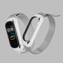 Заредете изображение във визуализатора на галерията – Replacement Metal Band Magnetic Bracelet Strap For Xiaomi Mi Band 5 / Mi Band 4 / Mi Band 3 Silver - TopMag
