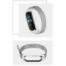 Заредете изображение във визуализатора на галерията – Replacement Metal Band Magnetic Bracelet Strap For Xiaomi Mi Band 5 / Mi Band 4 / Mi Band 3 Silver - TopMag
