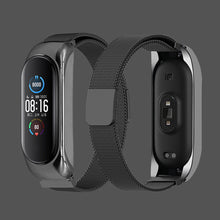 Заредете изображение във визуализатора на галерията – Replacement Metal Wristband Magnetic Bracelet Strap For Xiaomi Mi Band 6 / Mi Band 5 / Mi Band 4 / Mi Band 3 Black - TopMag
