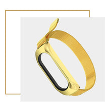 Заредете изображение във визуализатора на галерията – Replacement Metal Wristband Magnetic Bracelet Strap For Xiaomi Mi Band 6 / Mi Band 5 / Mi Band 4 / Mi Band 3 Gold - TopMag
