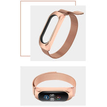 Заредете изображение във визуализатора на галерията – Replacement Metal Wristband Magnetic Bracelet Strap For Xiaomi Mi Band 6 / Mi Band 5 / Mi Band 4 / Mi Band 3 Gold Pink - TopMag
