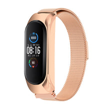 Заредете изображение във визуализатора на галерията – Replacement Metal Wristband Magnetic Bracelet Strap For Xiaomi Mi Band 6 / Mi Band 5 / Mi Band 4 / Mi Band 3 Gold Pink - TopMag
