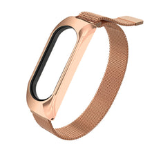 Заредете изображение във визуализатора на галерията – Replacement Metal Wristband Magnetic Bracelet Strap For Xiaomi Mi Band 6 / Mi Band 5 / Mi Band 4 / Mi Band 3 Gold Pink - TopMag
