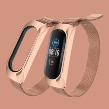 Заредете изображение във визуализатора на галерията – Replacement Metal Wristband Magnetic Bracelet Strap For Xiaomi Mi Band 6 / Mi Band 5 / Mi Band 4 / Mi Band 3 Gold Pink - TopMag
