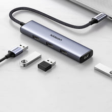 Заредете изображение във визуализатора на галерията – Ugreen HUB USB Type C splitter - 4x USB 3.2 Gen 1 silver (CM473 20841) - TopMag
