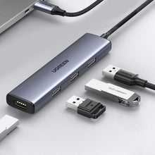 Заредете изображение във визуализатора на галерията – Ugreen HUB USB Type C splitter - 4x USB 3.2 Gen 1 silver (CM473 20841) - TopMag
