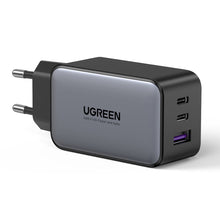 Заредете изображение във визуализатора на галерията – Ugreen gaN mains charger 2x USB Type C / 1x USB 65W Power Delivery grey (10335) - TopMag
