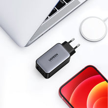 Заредете изображение във визуализатора на галерията – Ugreen gaN mains charger 2x USB Type C / 1x USB 65W Power Delivery grey (10335) - TopMag
